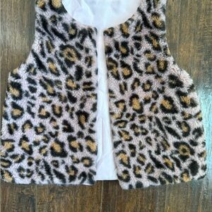 Leopard Print Faux Fur Vest
